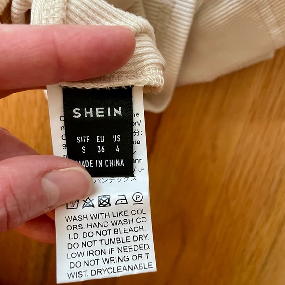 SHEIN Ivory Ribbed Bodycon Dress - Picture 3 of 3